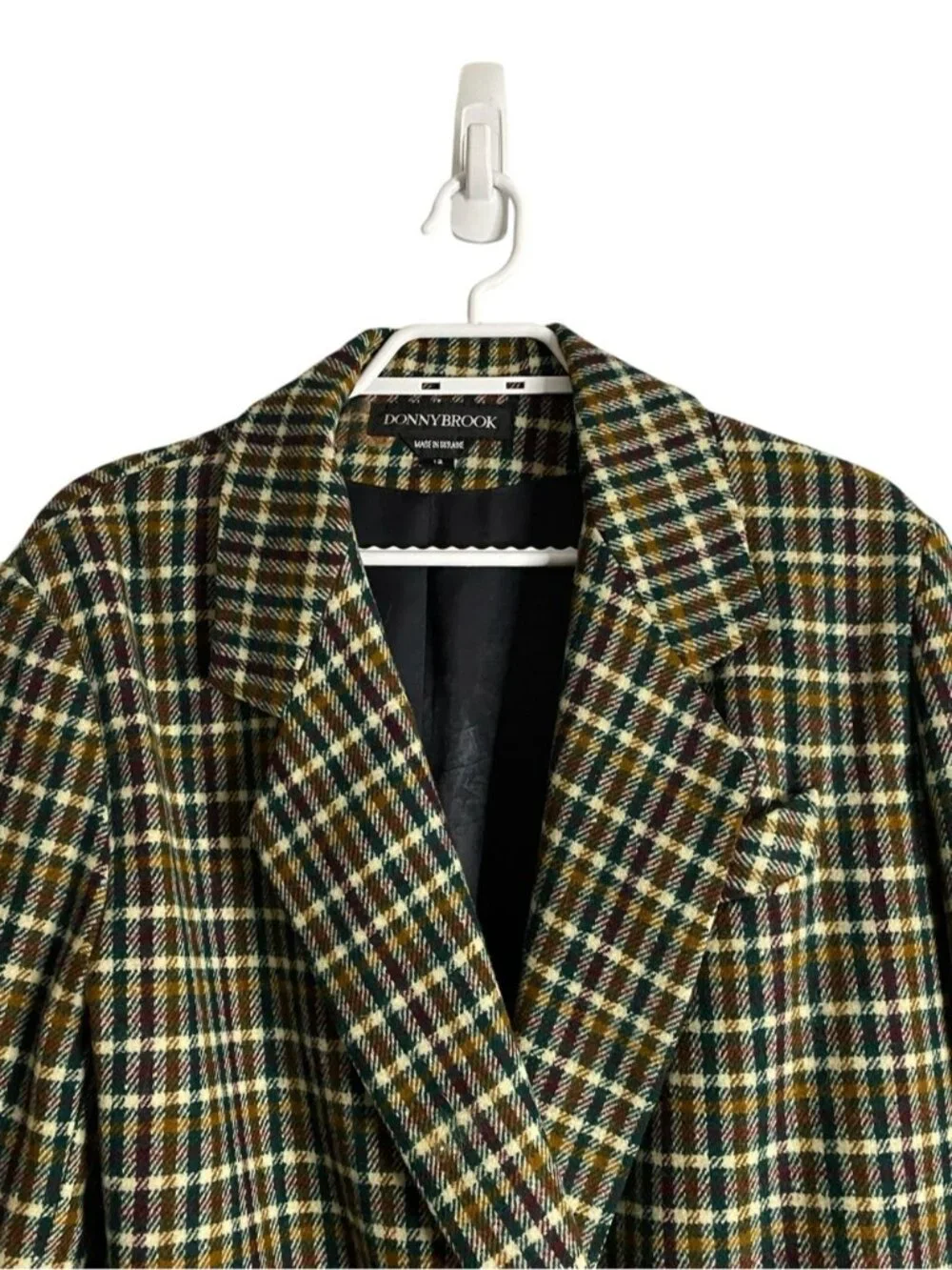 Vintage 90's Donnybrook Double-Breasted Notch Lapel Wool Plaid Blazer
